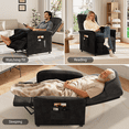 thumbnail image 2 of Power Recliner Chair with Heated & Massage, Adjustable Electric Lazy Boy Reclining Chair with Lumbar Support Pillow, Soft Fabric, Black, 2 of 7