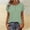 A01_Green, variant on Women's Work Fashion Spring/Summer Plain Clothing Solid Color Base T-shirt Button Short Sleeve V-neck Top/Shirt