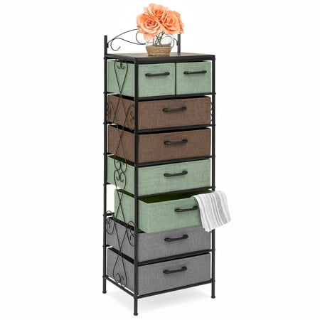 - Best Choice Products 8-Drawer Storage Organization Tower Cabinet for Bedroom, Living Room w/ Metal Frame, Polyester Drawers, Multicolor
