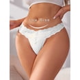 thumbnail image 3 of Ausing Women's Lace G-String T Back Low Waist Breathable Panties No Show Stretch Underwear White M, 3 of 6
