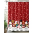 thumbnail image 2 of Red Snowman Shower Curtain Set, Waterproof Shower Curtains for Bathroom, Christmas Winter Snowflake Xmas Tree Washable Fabric Cloth Bath Curtain for Bathtub Decoration with Hooks 60x72 Inches, 2 of 6