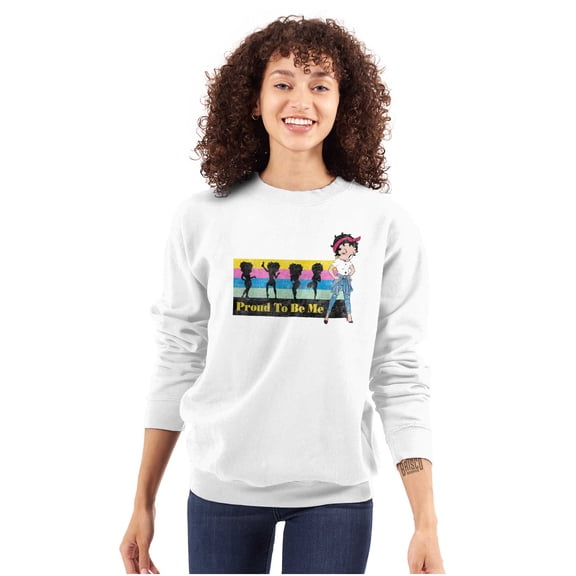 Betty Boop Proud to Be Me Cute Sassy Women Plus Size Crewneck Sweatshirt Brisco Brands 3X