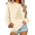 thumbnail image 3 of Jsaierl Christmas Fleece Sweatshirts Women Funny Christmas Graphic Sweatshirt Work Pullover Sweater Tops Crewneck Dressy Casual Long Sleeve Shirts Christmas Gifts, 3 of 7