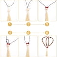 thumbnail image 4 of Prayer Tassel Pendant Necklace Kits Including 24pcs Natural Gemstones 108pcs Sandalwood Round Beads 4pcs Polyester Tassel Decorations Waxed Cotton Cord for Jewelry Making Mixed Color, 4 of 6
