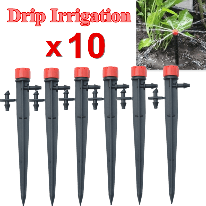 10×Micro Bubbler Drip Irrigation Adjustable Emitters Stake Water Drip Sys.