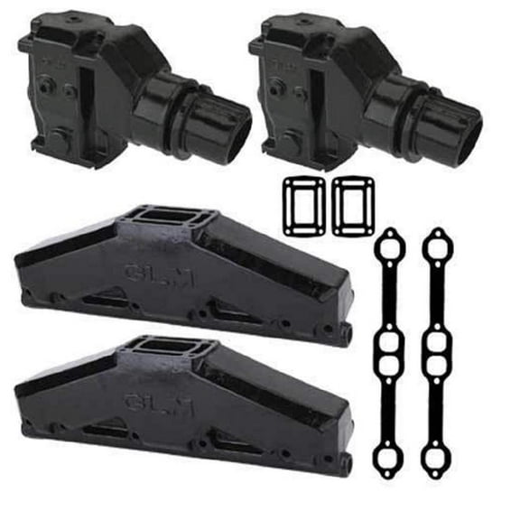 Exhaust Manifold Riser/Elbow Set Compatible with Volvo Penta 5.0 and 5.7 1990 and Newer by FASWORX