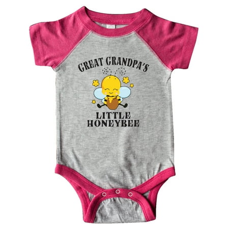 

Inktastic Cute Bee Great Grandpa s Little Honeybee with Stars Gift Baby Boy or Baby Girl Bodysuit