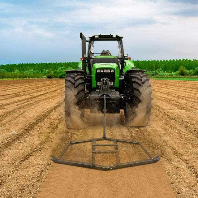 GloryStar Herse de Dégraissage d'Entrée de 60 Pouces, Herse de Tracteur d'Entrée Robuste avec 2 Barres Ajustables, Dégraisseur d'Entrée pour VTT, UTV, Tracteurs de Jardin et de Pelouse