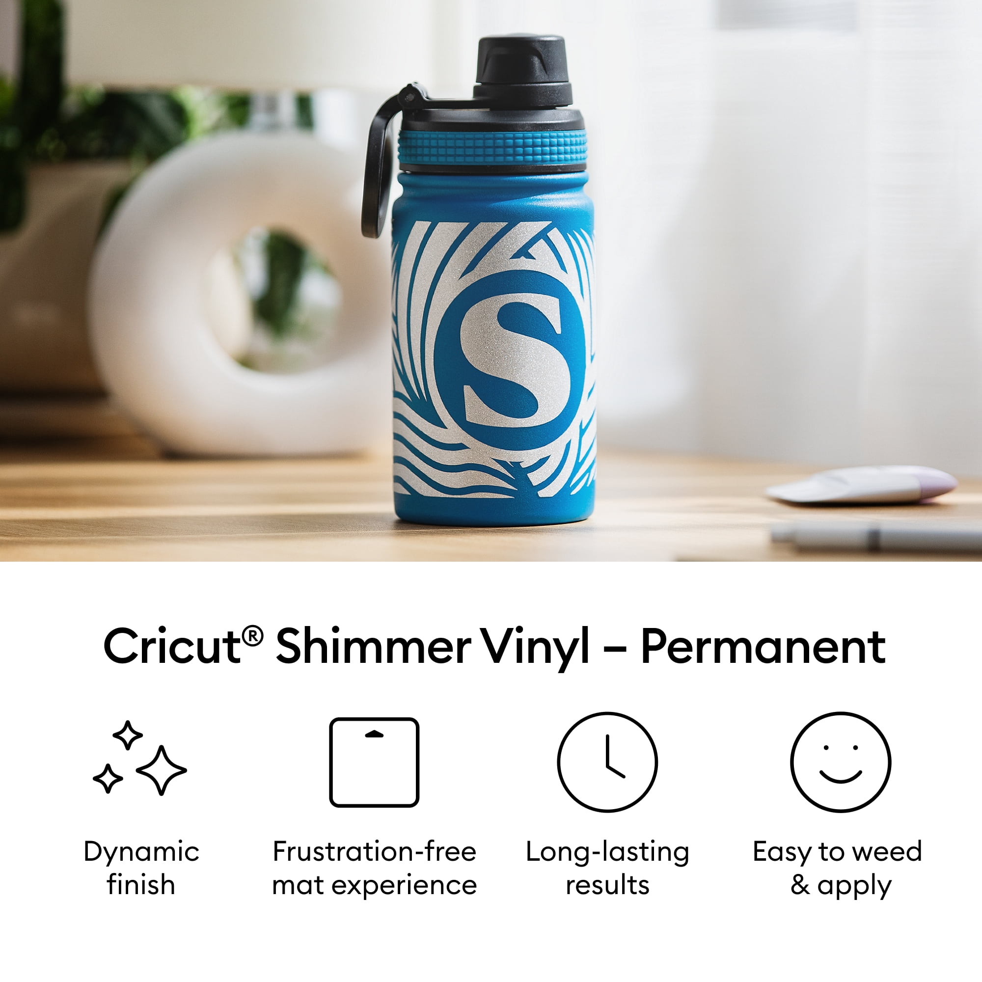 Cricut® Shimmer Vinyl – Permanent (12 in x 48 in), 12" x 48",Yellow