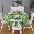 thumbnail image 2 of Green Pioneer Flower and Paisley Pattern Round Tablecloth 60"x60",Wrinkle Wipeable Table Cloth for Kitchen Dining Room Picnic Patio Party, 2 of 6