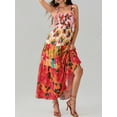 thumbnail image 6 of Mevireiy Women Y2K Flowy Smocked Maxi Dress Sleeveless Tie Shoulder Boho Floral Beach Sundresses, 6 of 7