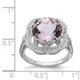 thumbnail image 2 of Sterling Silver Rhodium Checker-Cut Pink Quartz Ring - Size 7, 2 of 2