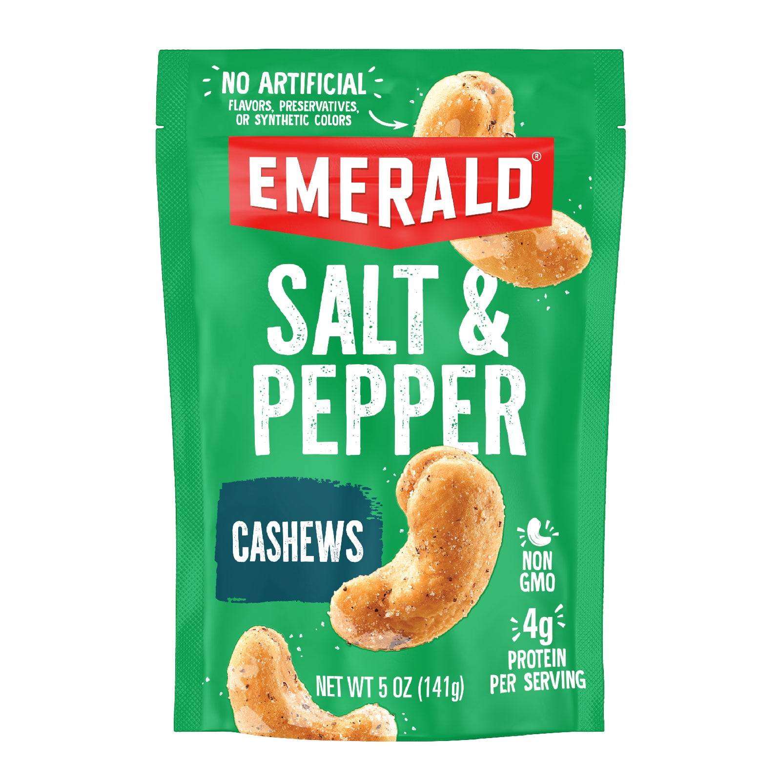 Emerald Nuts Jalapeno, Honey Glazed, Salt and Pepper Seasoned Cashews 5.5 oz Resealable bags (3 Pack Variety)