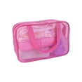 thumbnail image 1 of Bolsa de maquillaje, bolsa de cosméticos de viaje Visible para baño, organizador de drenaje hueco, organizador de artículos diversos para el Almacenamiento y organización del hogar Rosa roja sweethay HA074821-02, 1 of 6