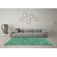 thumbnail image 3 of Ahgly Company Machine Washable Indoor Rectangle Persian Turquoise Blue Traditional Area Rugs, 5' x 7', 3 of 4