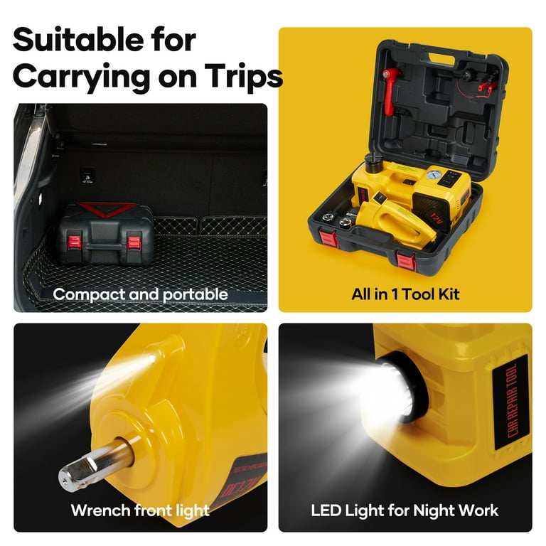 Naipo Electric Car Jack Kit, 5 Ton 12V Portable Battery CarJack