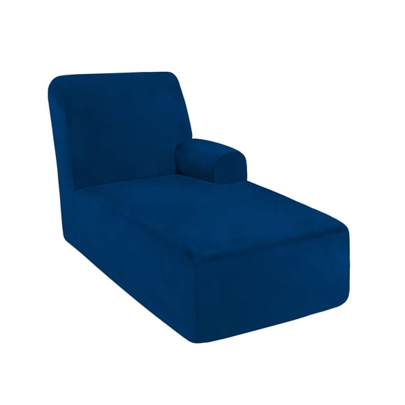 Funda de diván ULTICOR azul marino grande de terciopelo en el lado derecho