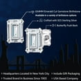 thumbnail image 2 of Gem Stone King 925 Sterling Silver Stud Earrings for Women Men Emerald Cut Near Colorless 1.16cttw Moissanite, 2 of 6