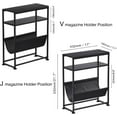thumbnail image 2 of ZEXVIDA Narrow End Table for Small Spaces - Slim Side Table with Magazine Holder,2 in 1 Design Narrow End Table Living Room,Skinny Bedroom Nightstand Thin Side Magazine Table,Black, 2 of 9