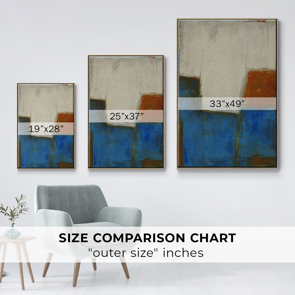 Comple x Thought Framed Premium Gallery Wrapped Canvas - Ready to Hang - 25 x 37 - Natural Wood Floating Frame