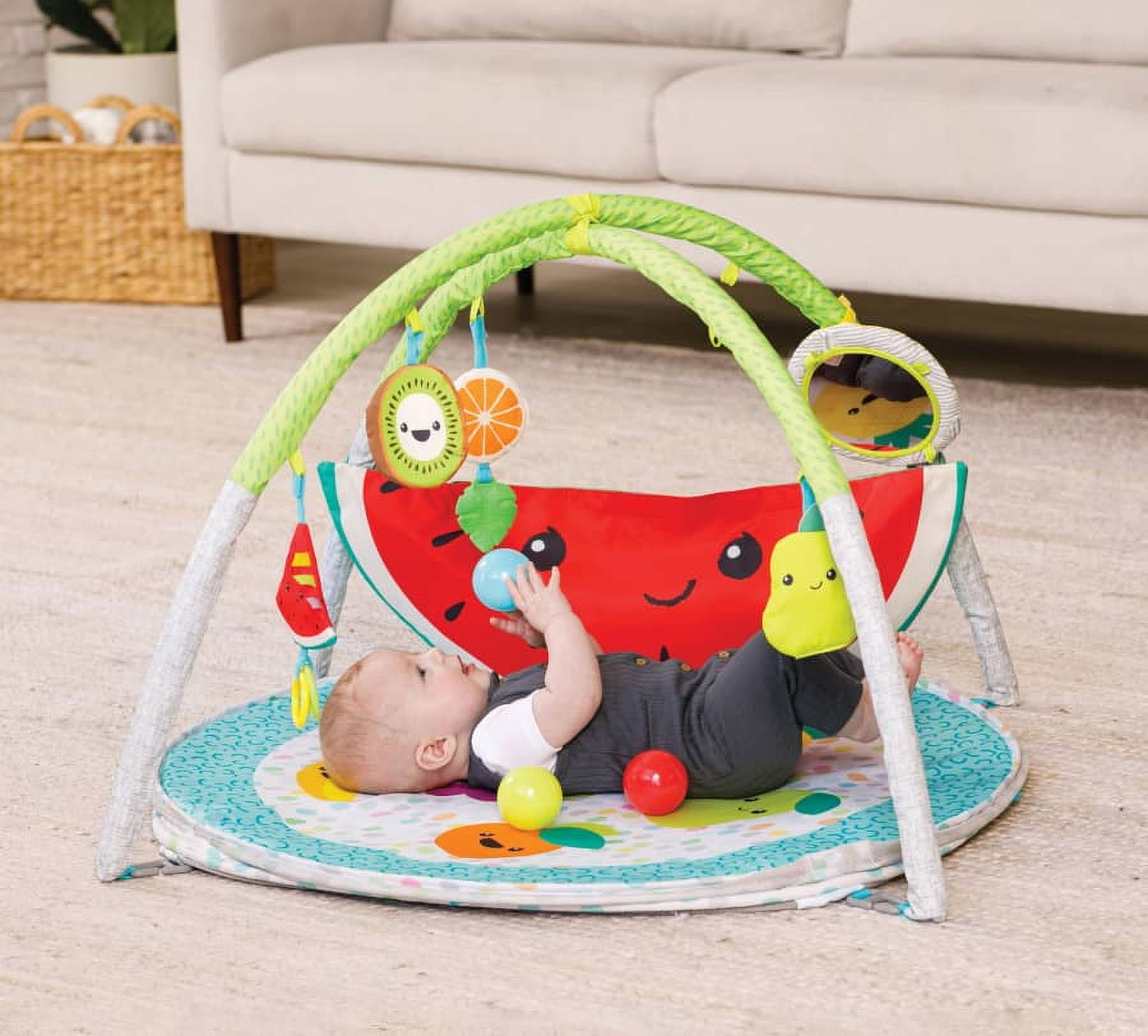 Infantino 4-in-1 Jumbo Fruit Ball Pit and Play Mat, Baby Activity Center