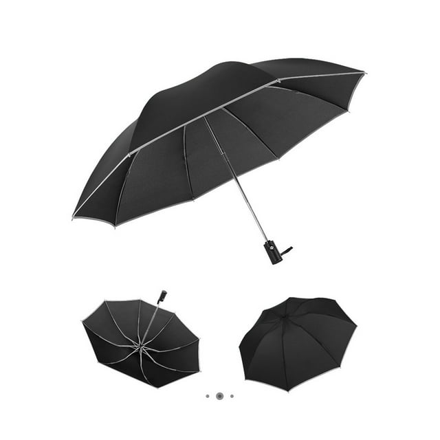 Automatic Reverse Folding Umbrella with Reflective Strips for Business and Weather