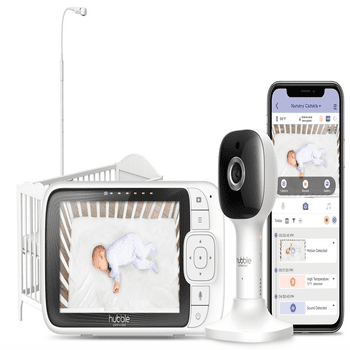 Hubble Connected Hubble Nursery Pal Skyview Baby Monitor, 5" HD Baby Monitor with Crib  Camera
