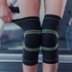 thumbnail image 3 of Rodilleras deportivas elásticas y transpirables, envoltura protectora (negro con verde-S), 3 of 3