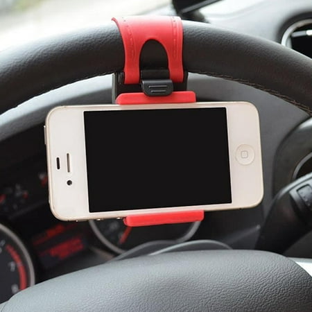 Directer Auto Car Steering Wheel Mount Holder Rubber Band for iPhone Smartphone