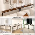 thumbnail image 6 of 94.4" Long Console Table with Charging Station, Sofa Table with 2 Power Outlets & 2 USB Ports, Metal Frame, with Extension Cord, Behind Couch Table for Living Room Entryway, Rustic Brown, 6 of 12