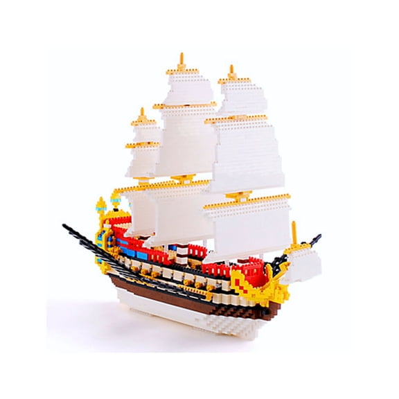 Tall Sailing Ship Micro Mini Diamond Block Model Building Set - 3000 Pcs