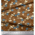 thumbnail image 2 of Soimoi Polyester Crepe Fabric Paper Boat,Fish & Starfish Ocean Printed Craft Fabric by The Yard 42 Inch Wide, 2 of 3
