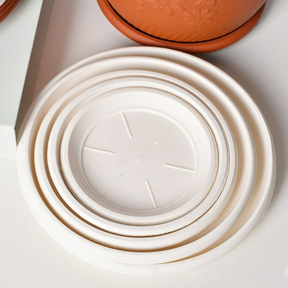 Plastic Plant Saucer Tray, Thick Durable Flower Pot Base, Set of 6 Round Water Catcher Drip Trays, Non-Slip & Leak-Proof for Indoor and Outdoor Potted Plants, Ideal for Gardeners and Home FAJHHA