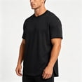 thumbnail image 4 of Oversized T Shirts for Men Vintage Basic Tees Loose Fit Crewneck Breathable Shirts Workout Cotton Tshirt Tops Black, 4 of 6