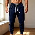 thumbnail image 6 of PNTUTB Men's Cuffed Joggers Elastic Waist Drawstring Trousers Solid Color Loose Casual Comfort Workout Sporty Pants with Pockets, 6 of 7