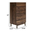 thumbnail image 5 of Kip 50 Inch 5 Drawer Modern Tall Dresser Chest Dark Brown Gold Handles - Saltoro Sherpi, 5 of 5