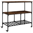 thumbnail image 2 of vidaXL Kitchen Trolley Black 39.4"x19.7"x37.4" Engineered Wood, 2 of 16