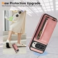 thumbnail image 3 of ELEHOLD Case for Google Pixel 9 / 9 Pro, Zipper Leather Wallet Case with Card Holder Stand,Pink, 3 of 6