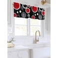 thumbnail image 3 of Valances for Windows Abstract Red Rod Pocket Cafe Window Treatments Valance Curtains for Kitchen Bathroom Laundry Basement Windows 42"x12", 3 of 9
