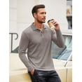 thumbnail image 6 of COOFANDY Men's Casual Polo Shirts Long Sleeve Textured Knit Tee Shirt Wrok Tshirts, 6 of 8