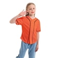 thumbnail image 2 of GiLiling Boys Baseball Jersey Kids Short Sleeve Girls Hip Hop T Shirt Toddler Sport Button Down Jersey Shirt (Orange, 4-5 Years), 2 of 8