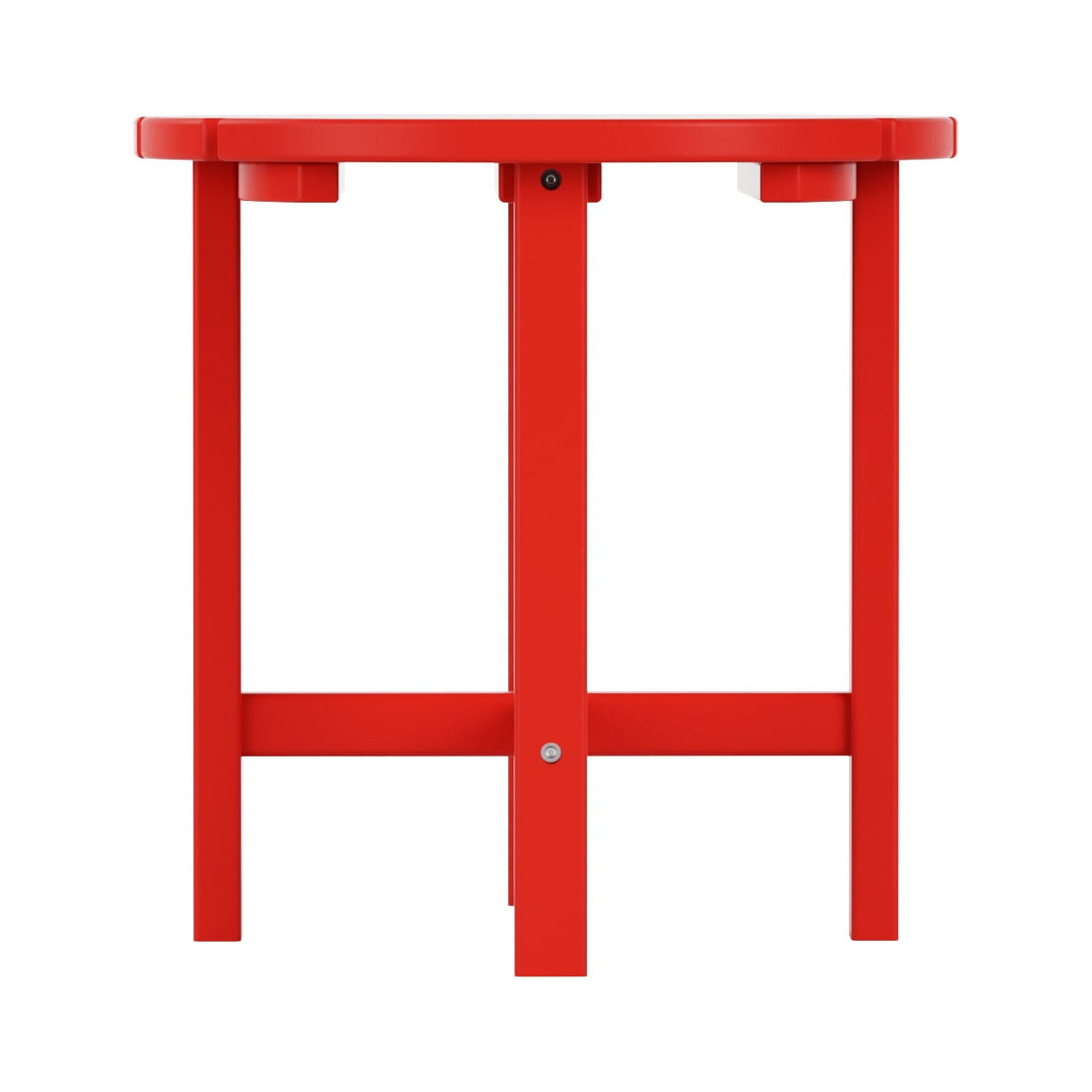 Garden 3-Piece Set Classic Plastic Adirondack Porch Rocking Chair with Round Side Table Included, Red