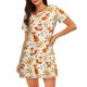 thumbnail image 1 of Balery Flower Fox Camisón de manga corta con cuello redondo para mujer, cómodo y elegante., 1 of 6