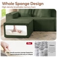 thumbnail image 5 of Modern Armless Loveseat, Green Boneless Corduroy Couch for Small Spaces, Compact Apartments or Living Rooms, No Assembly Required, 5 of 7