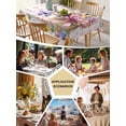 thumbnail image 5 of Spring Groundhog Table Cloth, Waterproof Tablecloth for Rectangle Tables, Watercolor Sunflower Botanical Pink Plaid Reusable Washable Fabric Table Cover for Restaurant Kitchen Dining Tables 54"x108", 5 of 9