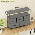 thumbnail image 2 of WSSYzyzf TV Stand Dresser for Bedroom Entertainment Center with 5 Fabric Drawers, Storage Organizer Unit for Living Room, Media Console Table with Open Shelf for up to 45 inch TVs Grey, 2 of 16