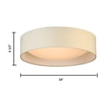 thumbnail image 3 of Orme - 16" LED Flush Mount Ceiling Lighting - White Fabric Shade with Acrylic Diffuser, 3 of 3