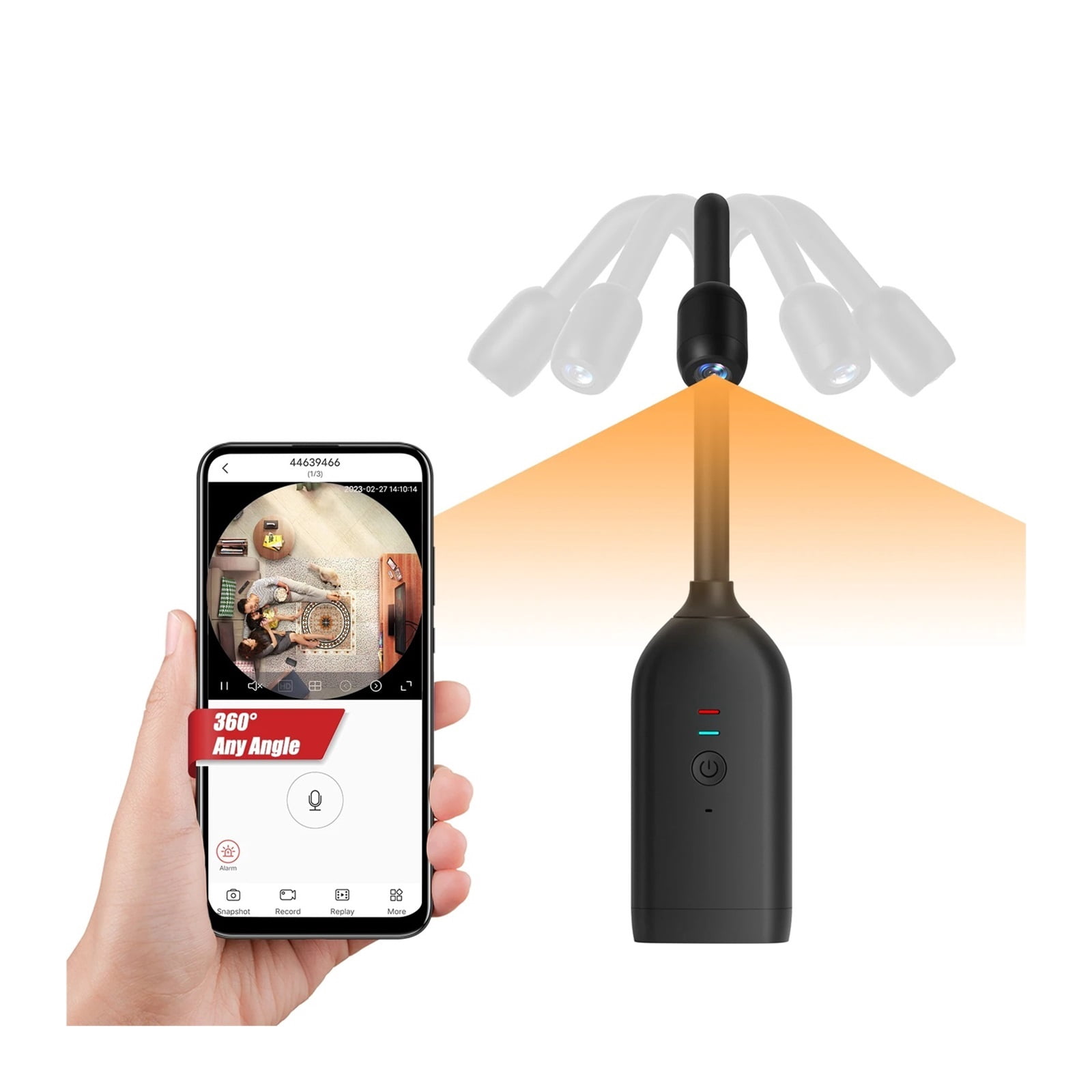 V380 Pro Mini Camera 360° Panoramic Built-in Battery AI Humanoid Motion Detection Camera DIY Indoor Security Cam ,Easy to Carry