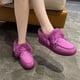 thumbnail image 3 of Botas de nieve de talla grande con boca peluda para mujer, zapatos de invierno con punta redonda y suela gruesa, a la moda, con lazo y relleno de algodón para mujer, 3 of 6