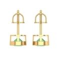 thumbnail image 4 of 1 ct Screw-Back Stud Earrings for Women | 5.0mm Round Cut Simulated Green Diamond | 18K Yellow Gold, 4 of 5